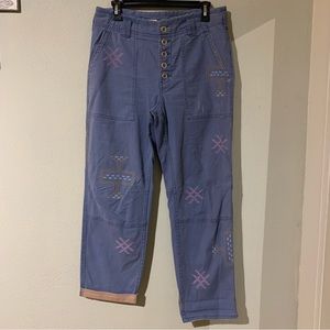 Anthropologie Pilcro The Wanderer Embroidered Pants
